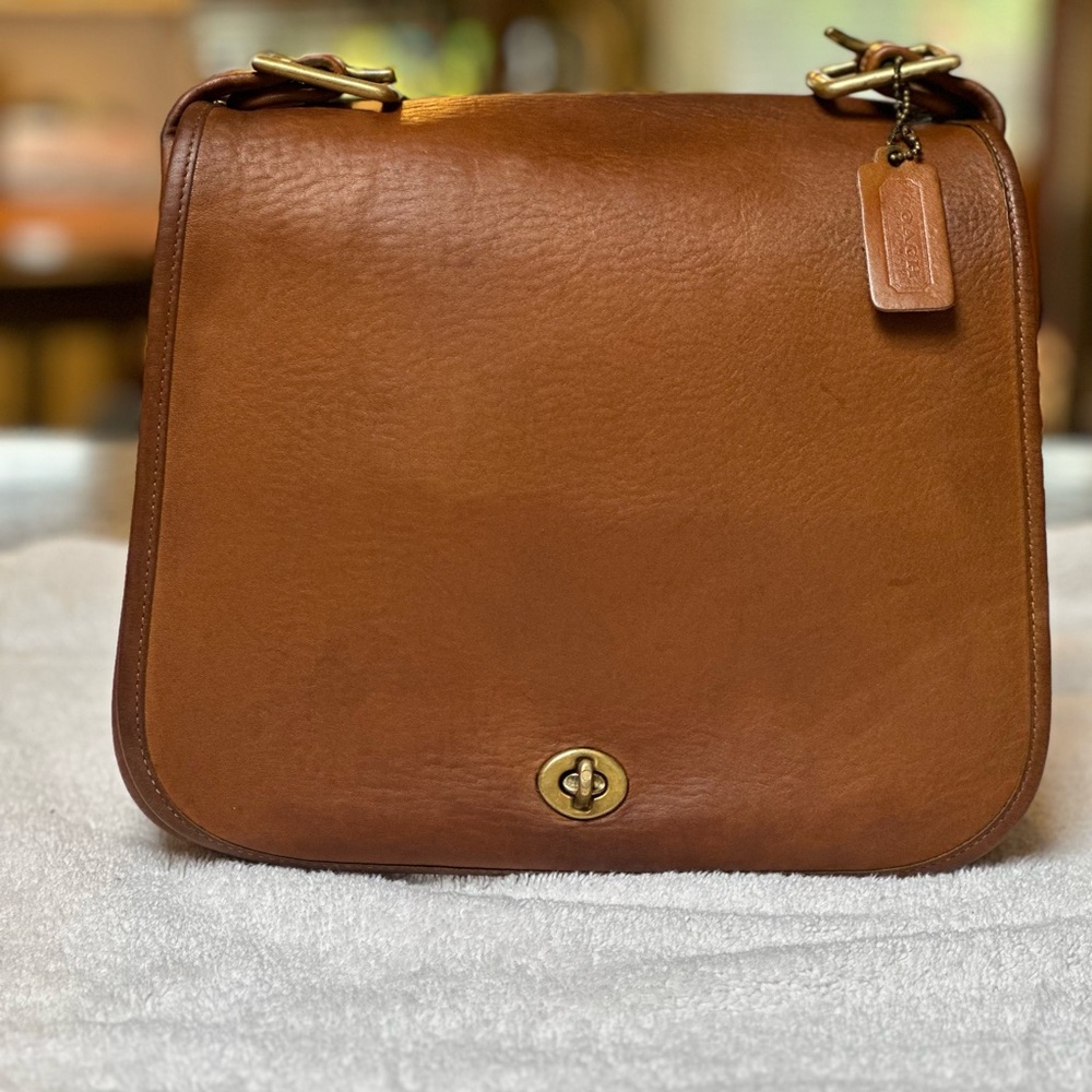 Vintage 70's Coach Stewardess Purse - New York Pre-Serial 9525 British Tan